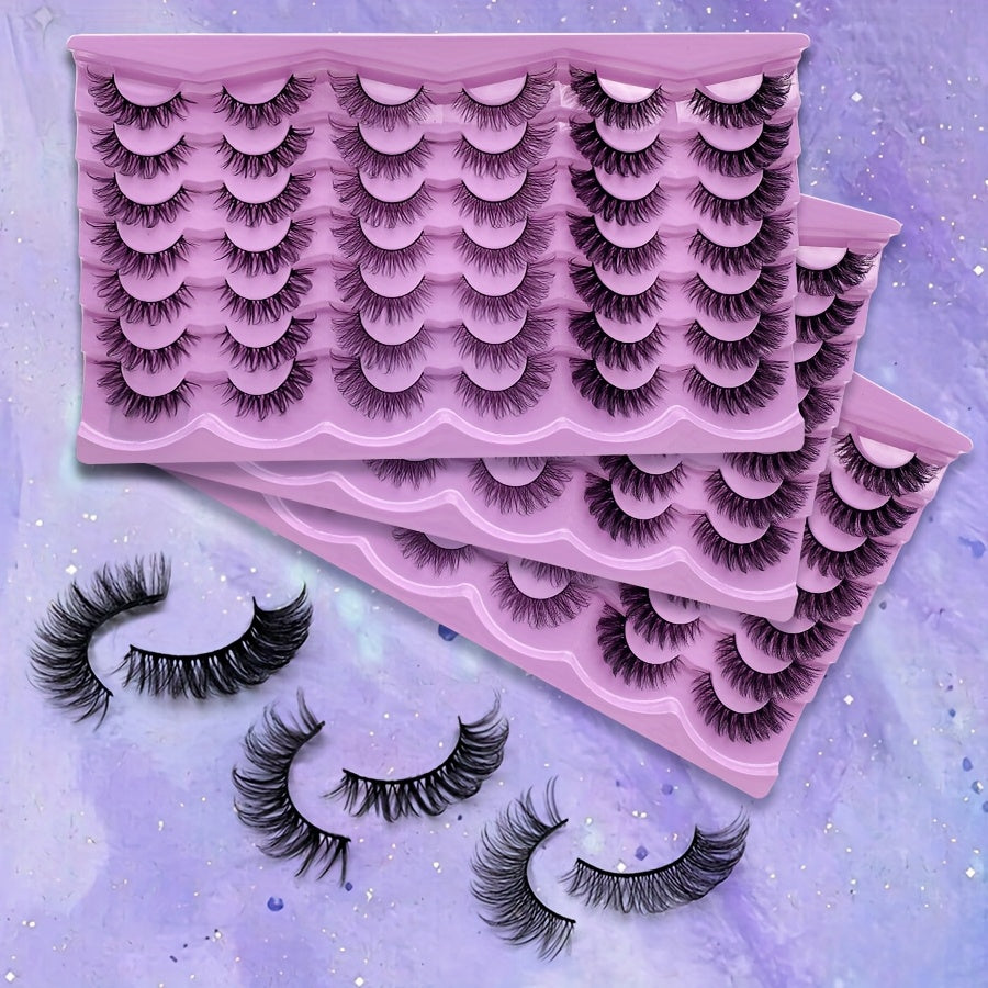 63 Pairs of 3pcs Cat Eye Style C Curl D Curl Upgraded Full Pair False Eyelashes Soft and Lightweight Reusable Essential Makeup for Girls Suitable for Beginners Russian False Eyelashes Must-have Item for Birthday Dates, Easter